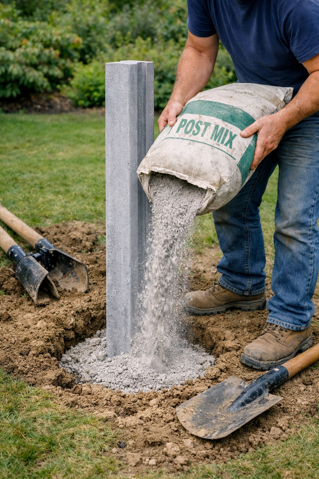 How to install concrete fence posts step by step